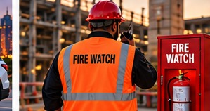 Fire watch officer at a construction site